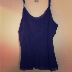 Black spaghetti strap Eileen Fischer silk top
